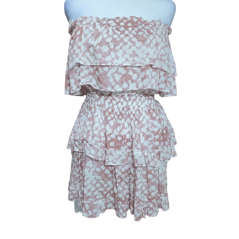 Etiquette dress strapless with ruffle 100%Rayon size s